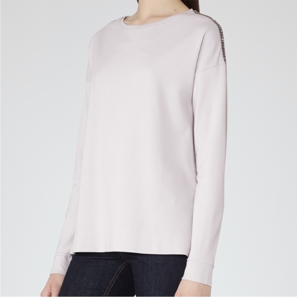Reiss molly rhinestone studded shoulder tee XS